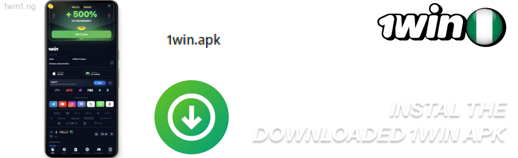 Locate the downloaded 1win apk and tap on it to install it