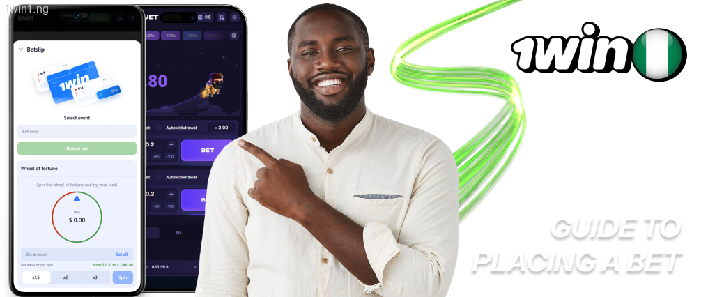 Place a bet through the 1win casino app