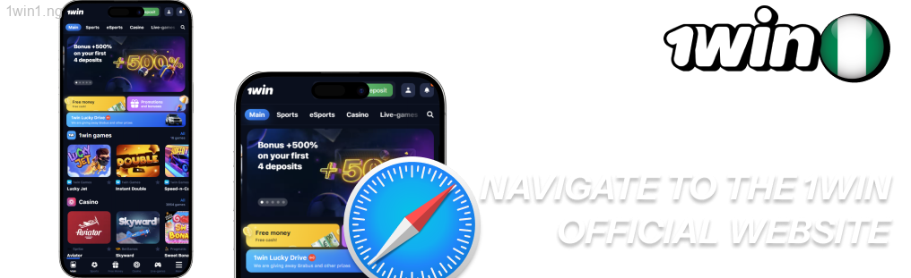 Open Safari and navigate to the 1win official website