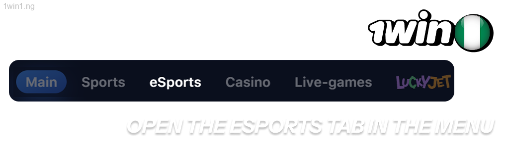 Open the 1win eSports tab