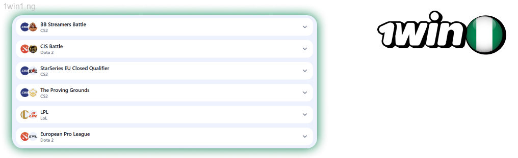 Select a league and a match 1win