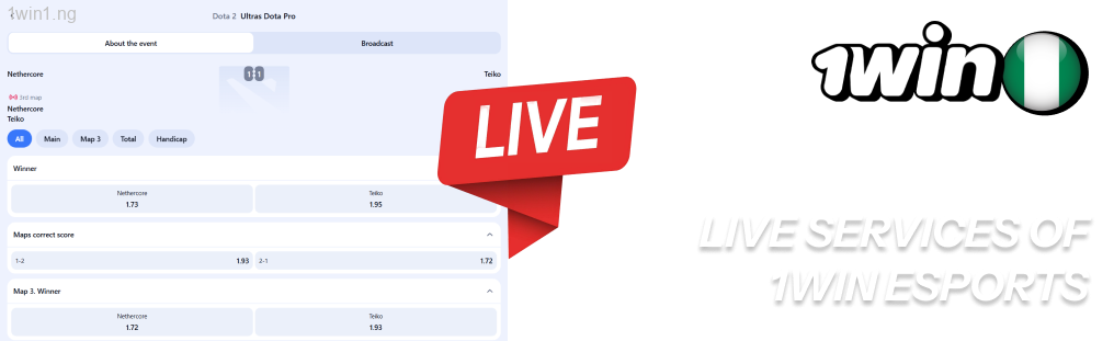 You can bet on a 1win cybersport match while it is taking place in real time