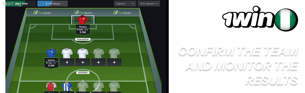 1win confirm the team and monitor the results