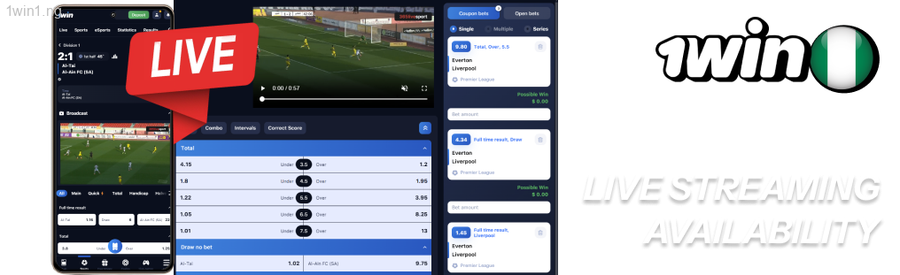 1win Live Streaming Availability