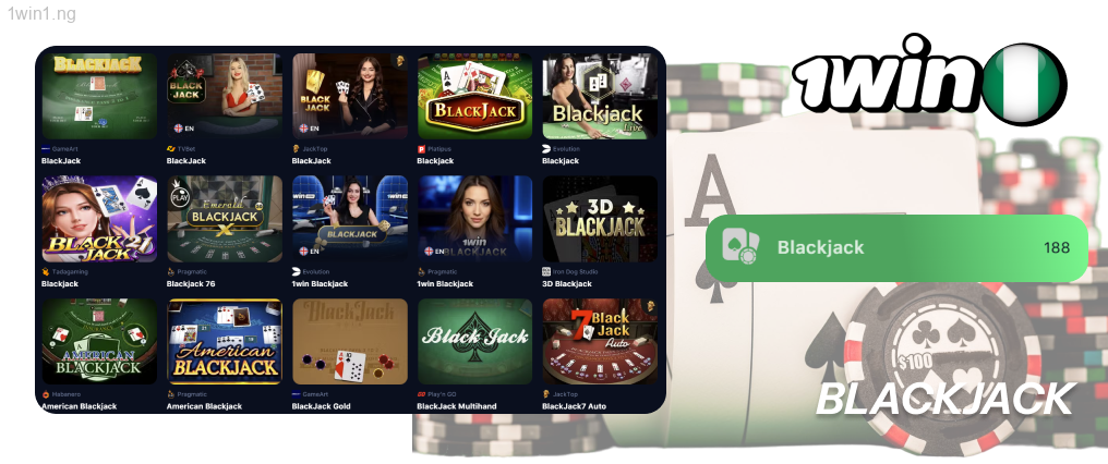 In 1win, players find over 440 blackjack games