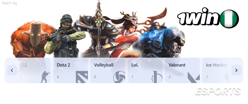 1win features esports, covering dozens of matches