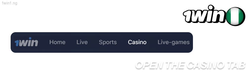 Open the 1win Casino tab