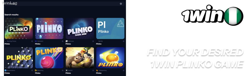 Find your desired 1win Plinko game