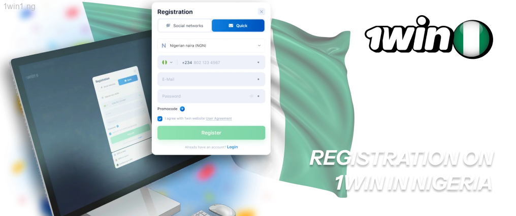 In Nigeria, the 1win register is straightforward