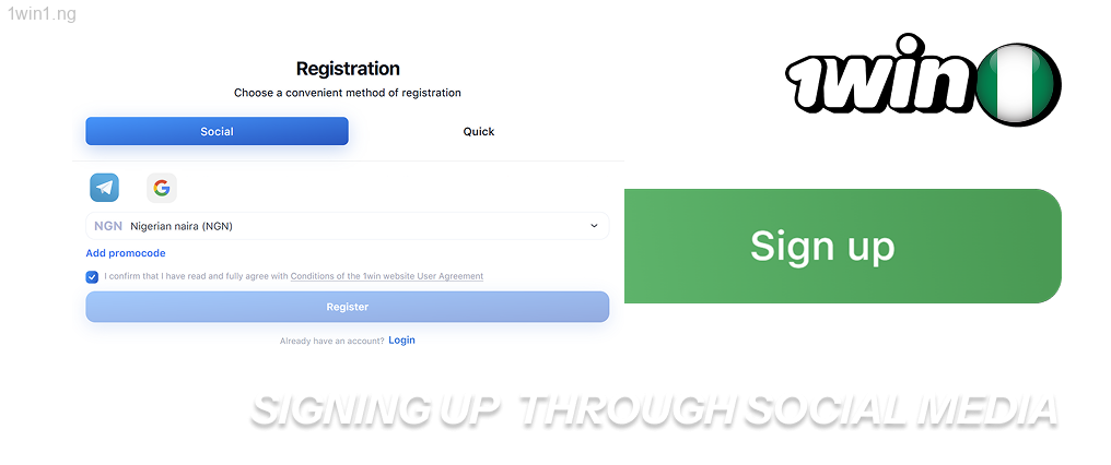 1win Signing Up Through Social Media Platforms