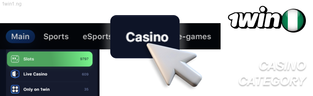 Open the 1win Casino category